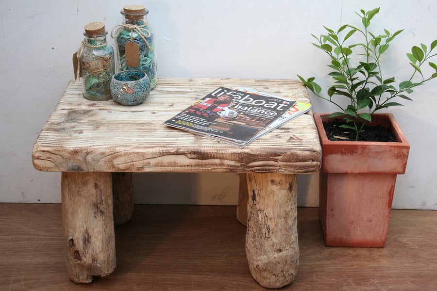 Driftwood &Reclaimed Coffee Table, Drift Wood Table,Chunky Bleached Wood table