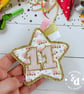 Marshmallow Glitter Star Birthday Badge