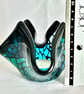 Handmade Blue Hues Fused Glass  Candle Holder - Image 10