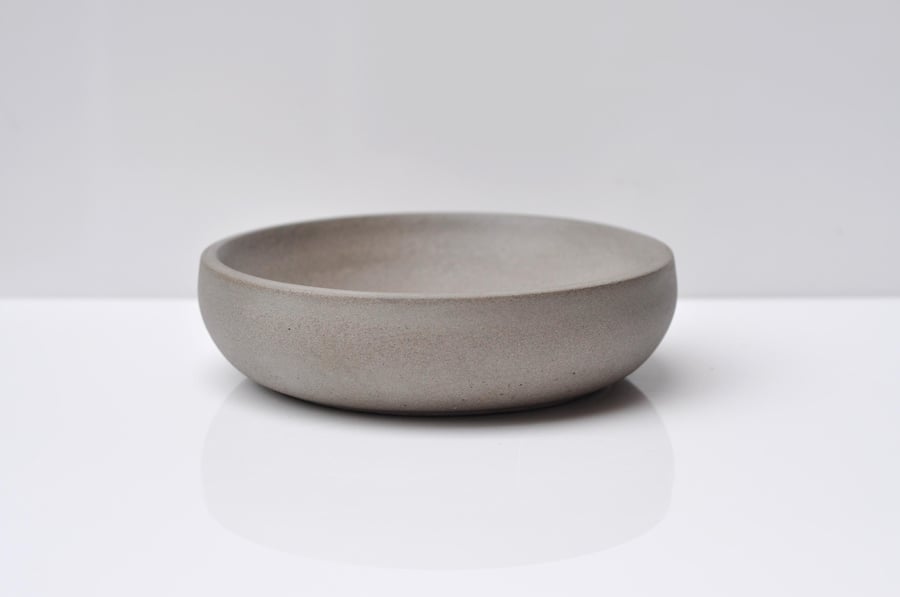 Small Concrete Bowl Handmade Grey Cement Bowl Modern Decorative Dish Minimalist 