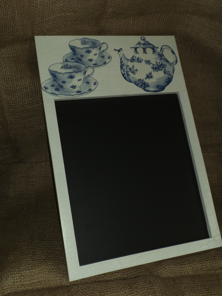 Decorated Chalk Board Blackboard Time for Tea Shabby Chic Country Kitchen