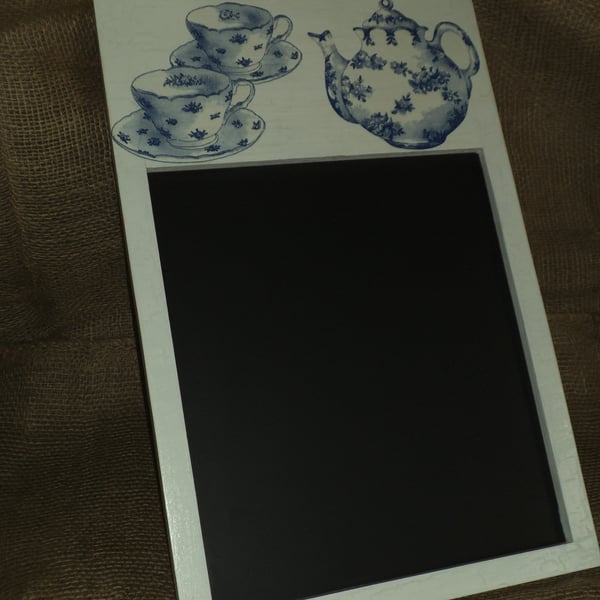 Decorated Chalk Board Blackboard Time for Tea Shabby Chic Country Kitchen