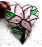 Lily Heart Suncatcher Stained Glass 020 Pink Flower - Image 6