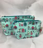 Beach huts makeup bag, Seaside zip bag, 2 size and colour options, Handmade - Image 4