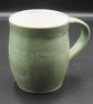 Large stoneware pottery mug finished in a sage green satin glaze - Image 8