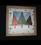 Quirky art set of 5 beautiful handmade Christmas tree blank cards and envelopes - Image 4