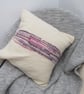 Handwoven Cream Purple Slub Shetland Wool Cushion Cover - Image 5