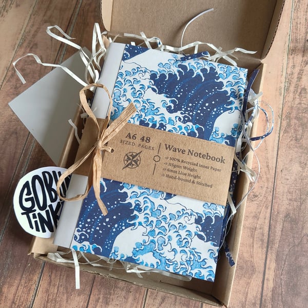 Waves Notebook - Lined - A6