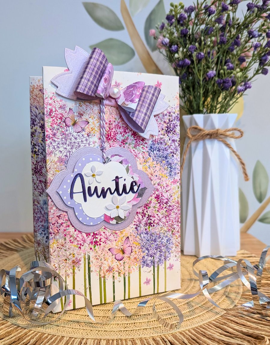 Purple Patchwork Personalised Gift Tags and Bows