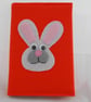 Rabbit Notebook Cover & notebook - appliqued 'Rachel Rabbit' - BACK TO SCHOOL - Image 1