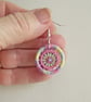 Dorset Button Drop or Dangle Earrings, Made from Variegated Pastel Cotton Thread - Image 5