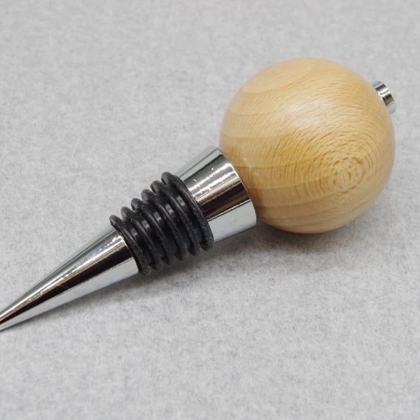Hand Turned Wooden Bottle Stopper. Scottish Beech.