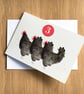 Three French Hens single Christmas card - Image 1