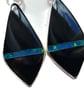 Onyx & Cultured Opal Earrings Sterling Silver Jewellery Gift Gemstone Manmade - Image 5