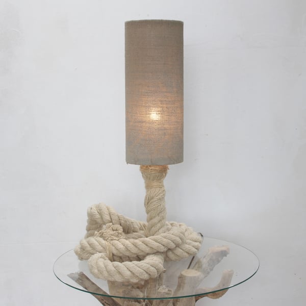 Rope Table lamp, Nautical Rope Table lamp, Rope Base table lamp with Shade 