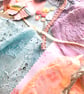 Slow stitching kit - pastel theme. Fabric remnants, fabric bundle - Image 6