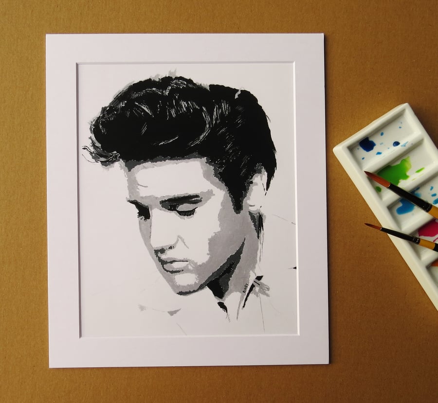 ELVIS PRESLEY ART PRINT WITH MOUNT