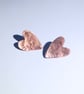 Hammered Copper Heart Stud Earrings (ERCUSTHT2) - UK Free Post - Image 3