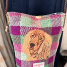 A quirky shoulder bag with embroidered English Cocker Spaniel