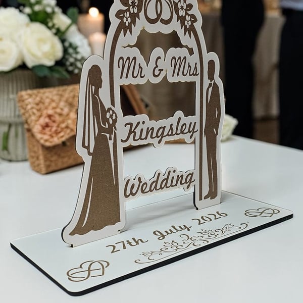 Wedding Arch Table Top Personalized bride groom center piece deco