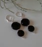 Faceted Black Onyx Lever Back Silver Plate Earrings - Image 2