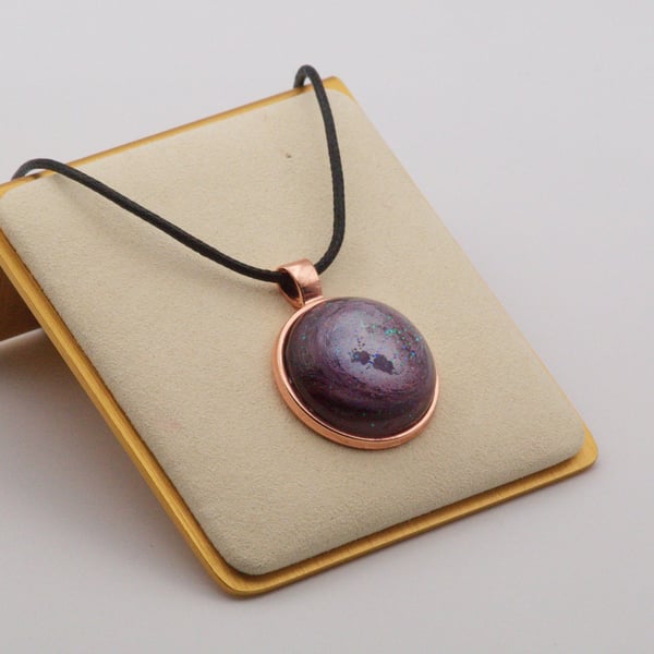 Handcrafted Galaxy Resin Pendant Necklace - Swirled cosmic art jewelry