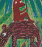 Cheeky Little Foxy Hitching a Ride -  Oil pastels - Made in Yorkshire - Image 2
