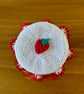 Crochet Strawberry Jam Jar Lid Cover - Image 4