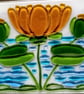 Fused glass picture of a yellow Water Lilly - Image 7