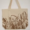 Harvest  printed organic cotton tote shopper bag field of crops print 