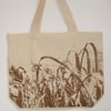 Harvest  printed organic cotton tote shopper bag field of crops print 