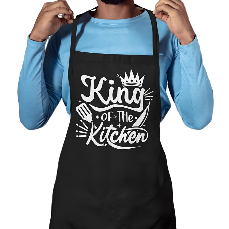 Funny Mens Kitchen Apron -King Of The KITCHEN - Apron Birthday Christmas Gift