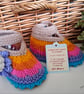 Designer Baby Girl's Multicoloured Flower Hand Knitted Shoes  3-6 months size - Image 5