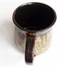 Mug Patterned Brown Glazed  - Hand Thrown Stoneware Ceramic Mug  - Image 5