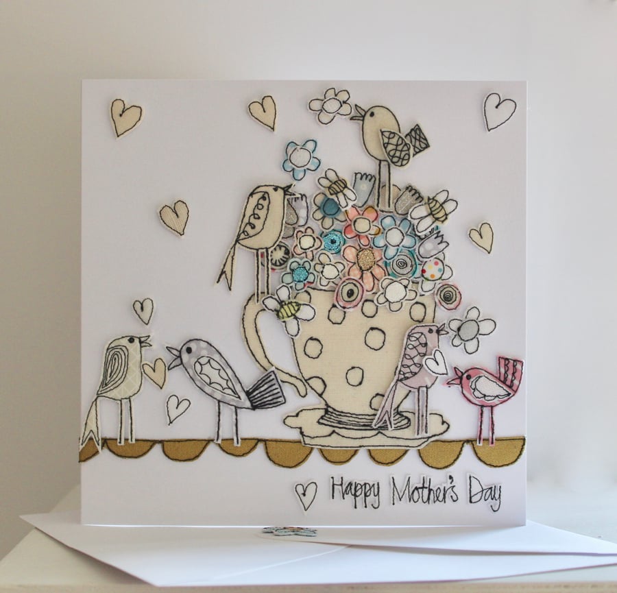 'Happy Mother's Day' - Large Square Handmade Card