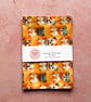 Fabric Handmade Pretty Cotton Tea Towel with a Colourful Cute Dog Design