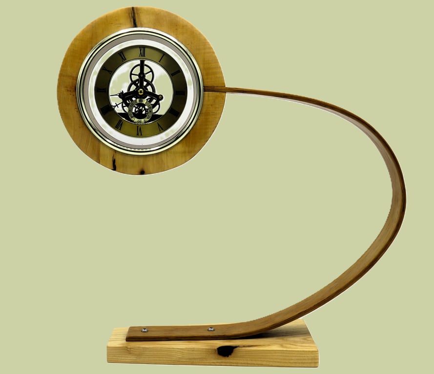 SpringyClox: Handcrafted clock in Ash and Oak woods (SKU-Clox2)