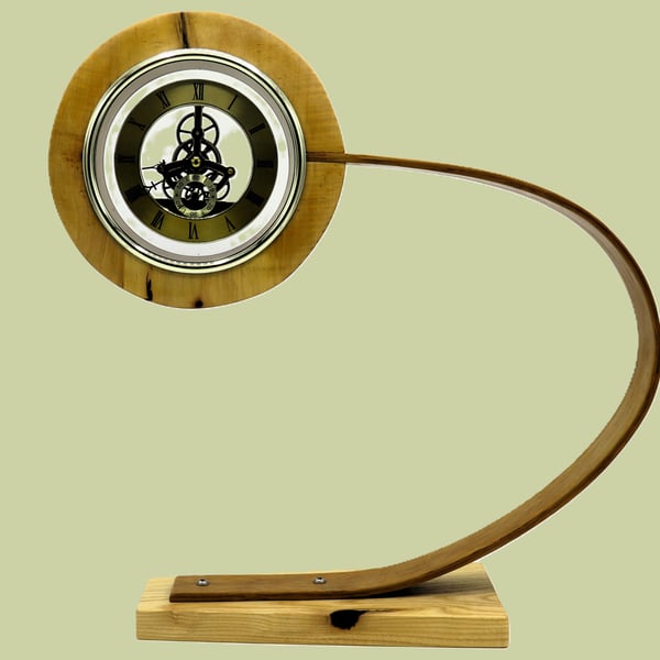 SpringyClox: Handcrafted clock in Ash and Oak woods (SKU-Clox2)