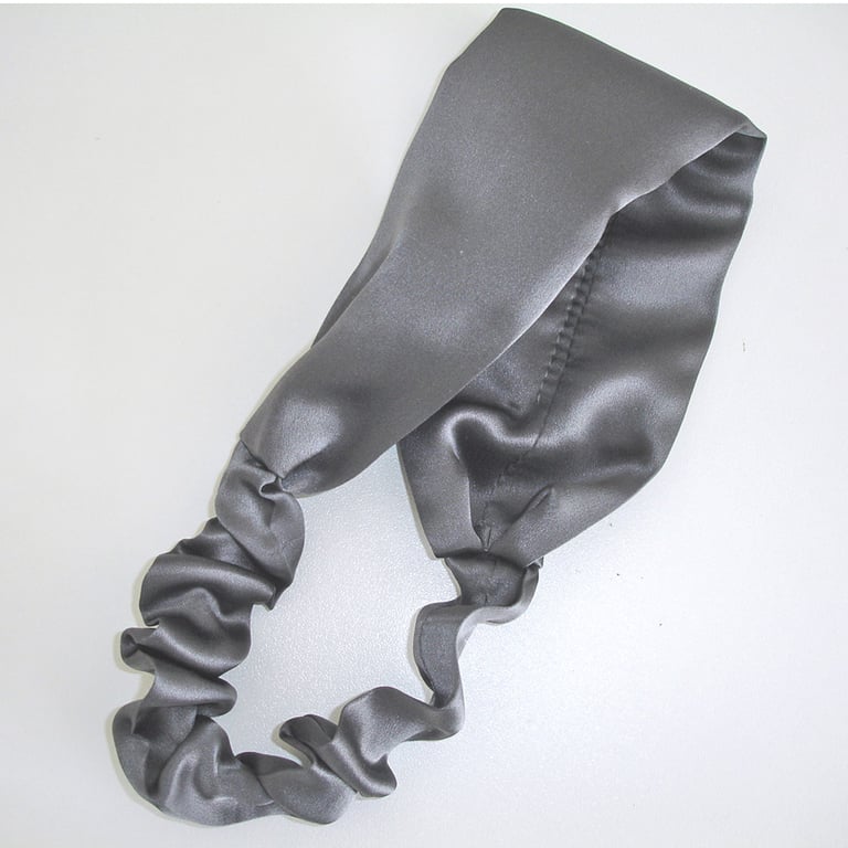 Silk Headband Grey Mulberry Silk Hairband Elasticated