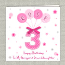 Handmade Polka Dot Girl's Birthday Card age 3-16, daughter, granddaughter, etc