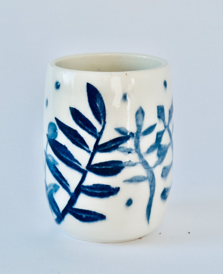 A pretty little porcelain posy vase made by Linda in her pottery in Winchester