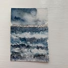 ACEO Original Watercolour Stormy Water 1