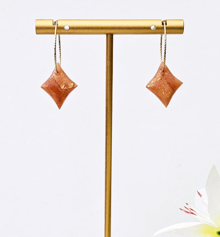 Metallic Pink Marble Earrings