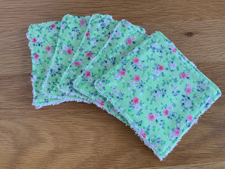 Reusable Bamboo Towelling Cotton Face Wipes, Eco friendly, Washable, Make up pad