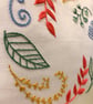 Cushion cover embroidered with a beautiful circle of leaves and flowers.  - Image 3