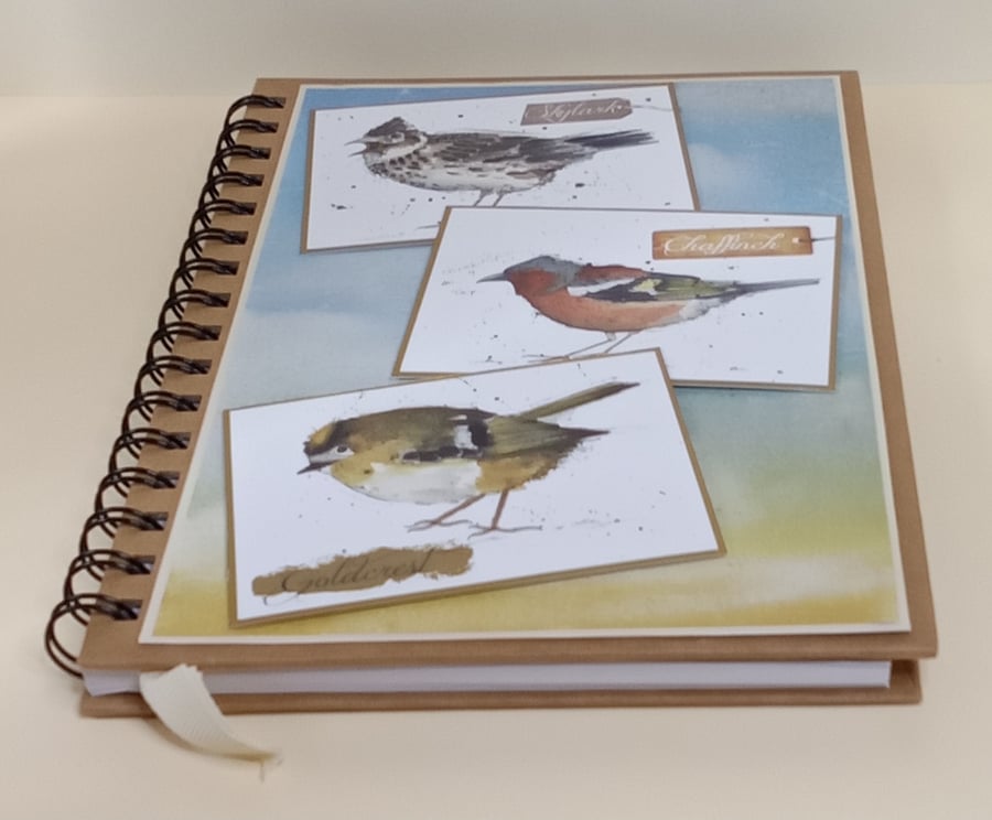 REDUCED Decorated Notebook,  British Birds 