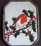 Robin on Holly Embroidery - Image 1