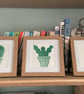 Hand Burnished Cactus Linoprint: Japanese Paper Wall Art - Image 9