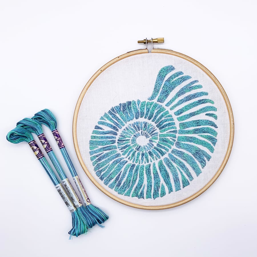 Ammonite Embroidery Kit - Hand Embroidery Kit