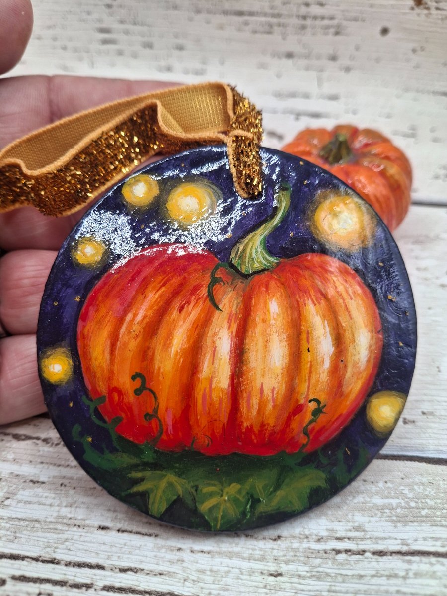Pumpkin hanging decoration, Halloween or Autumn decor 